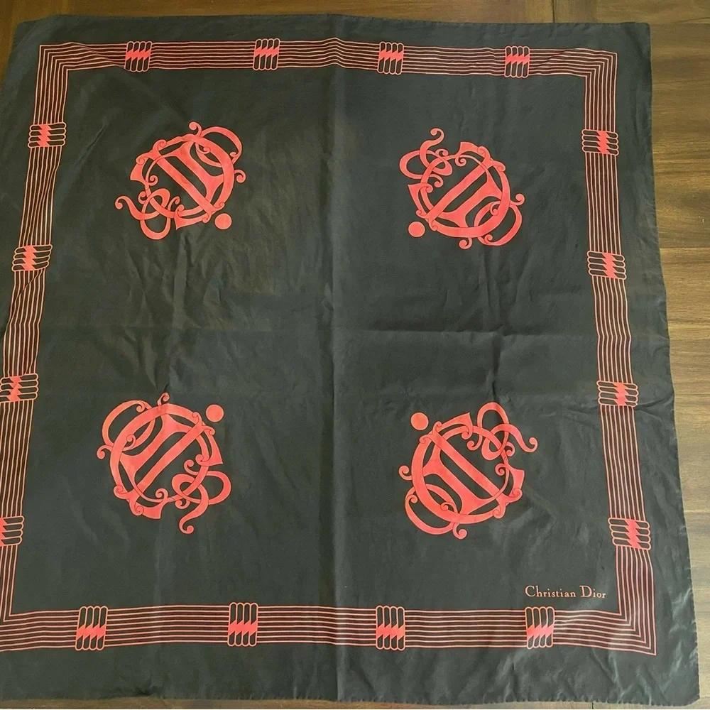 Dior Black and Red Scarf